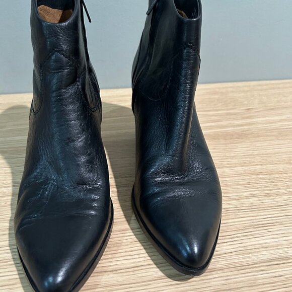 Frye Rory Bootie black leather ankle pointed toe western boots 7.5 - Picture 1 of 7